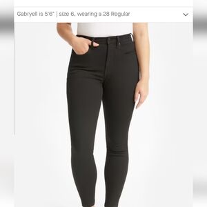 Everlane - Authentic Stretch High-Rise Skinny - Size: 27 Tall, Color: Black